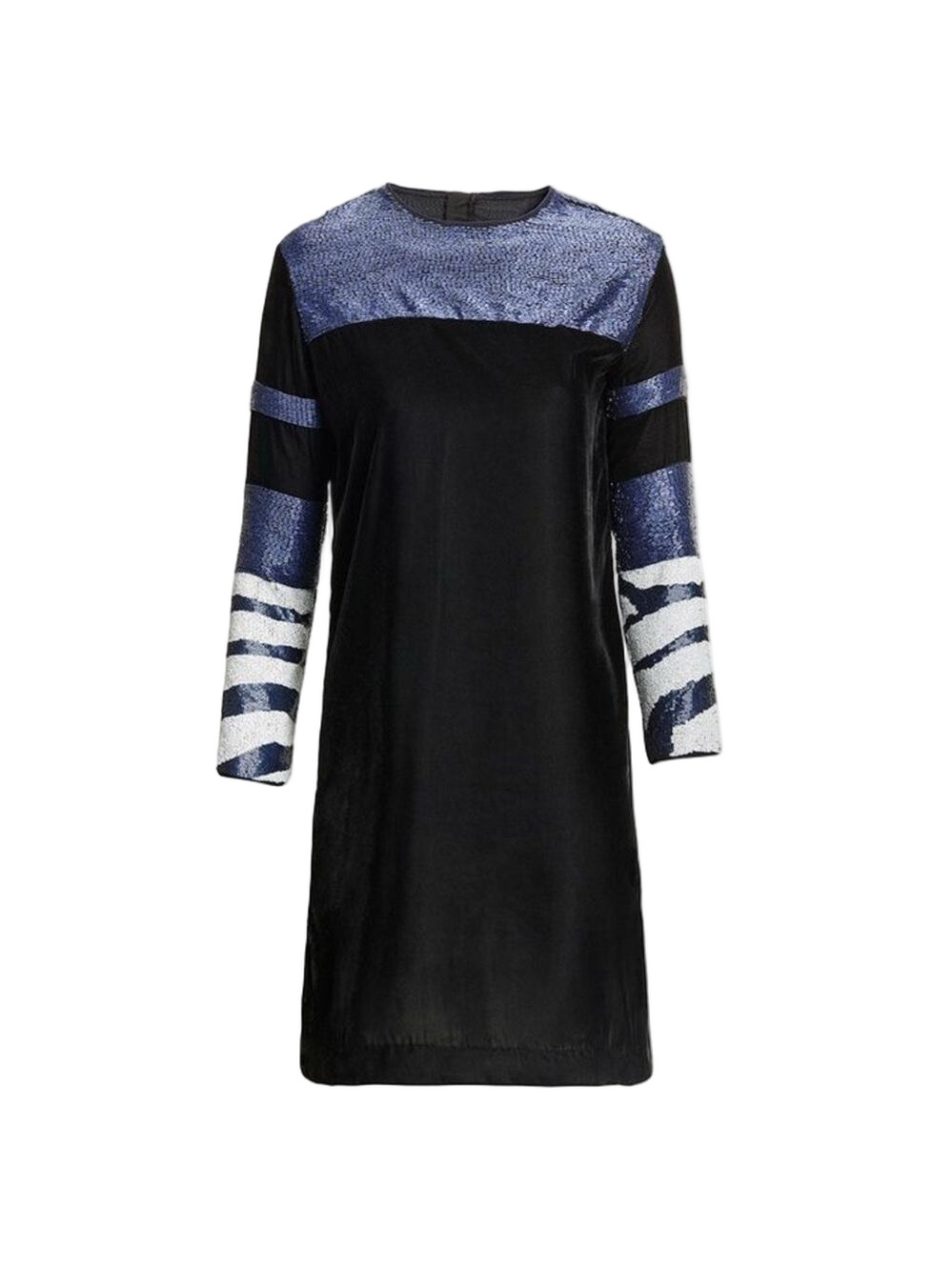 H&M Studio navy beaded sequin velour velvet dress Size 6 embellished Party Gala
